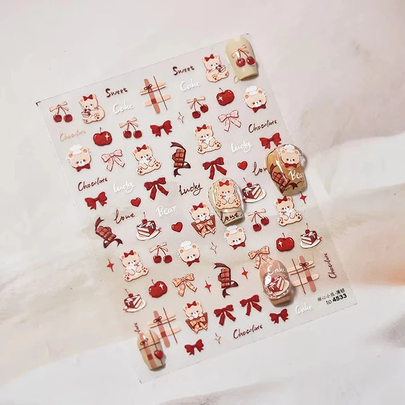 Christmas Nail Stickers Winter Decals for Salon Manicure and Home Holiday Decoration
