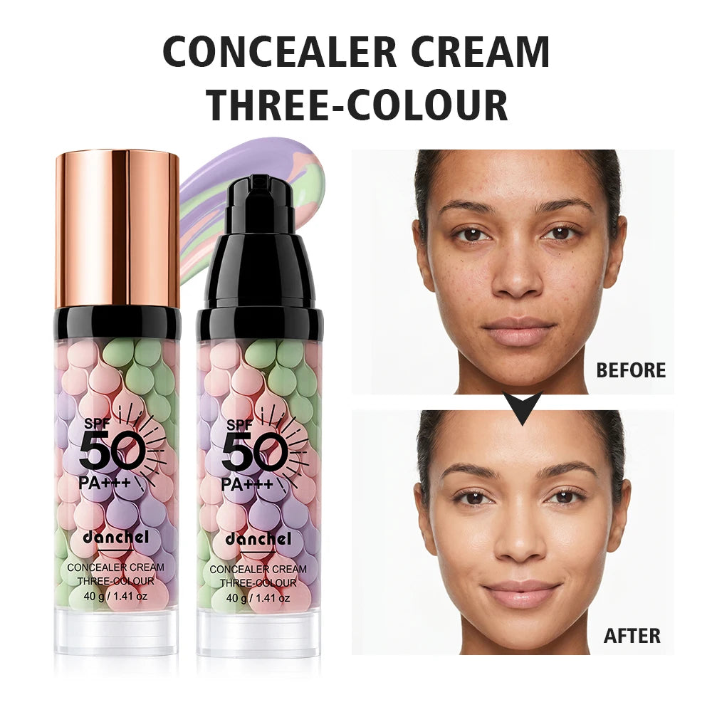 Three Color Face Primer Hydrating Moisturizing Base for Women Daily Makeup - 1