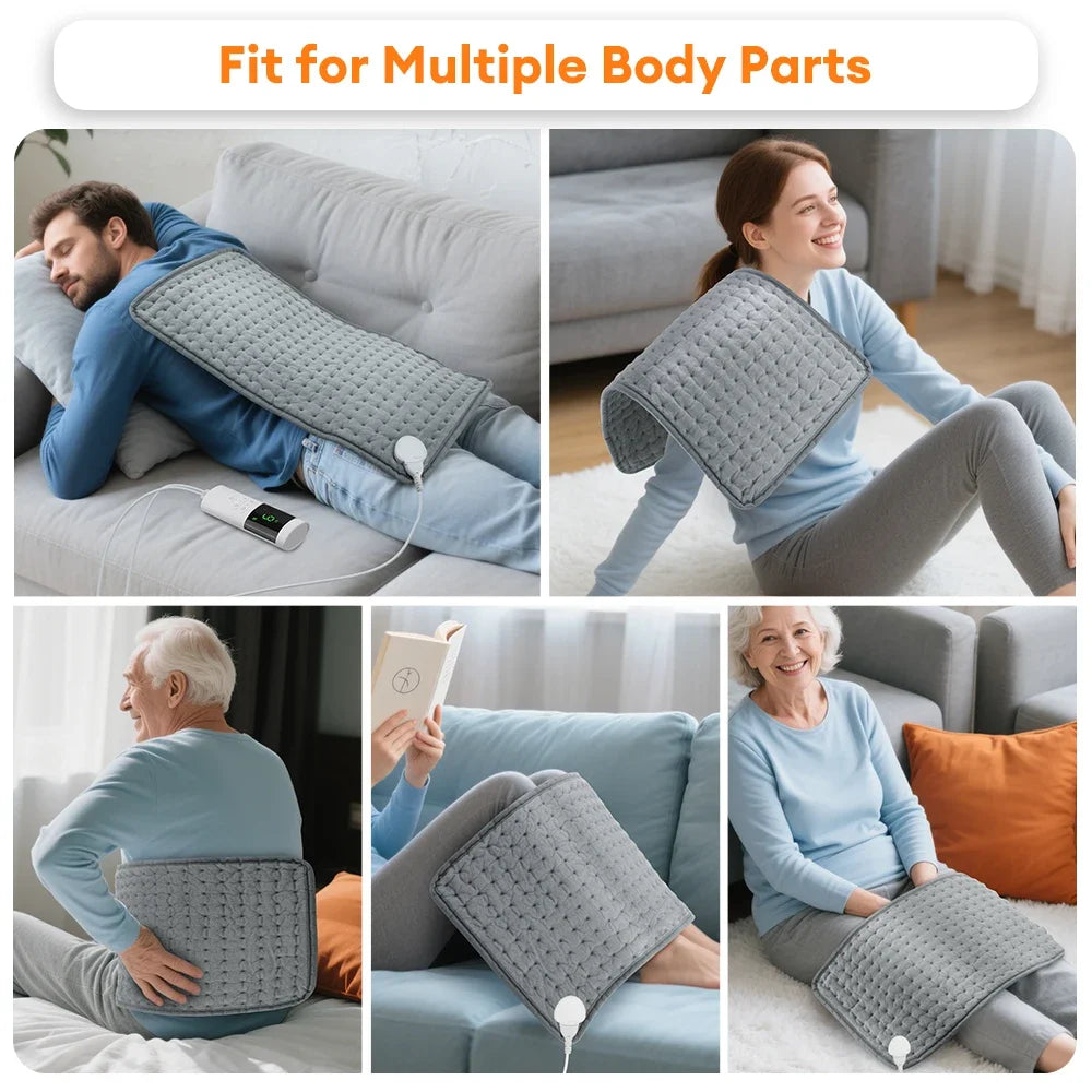 Electric Heating Pad 9 Heat Levels Digital Display for Back Pain Relief at Home Office
