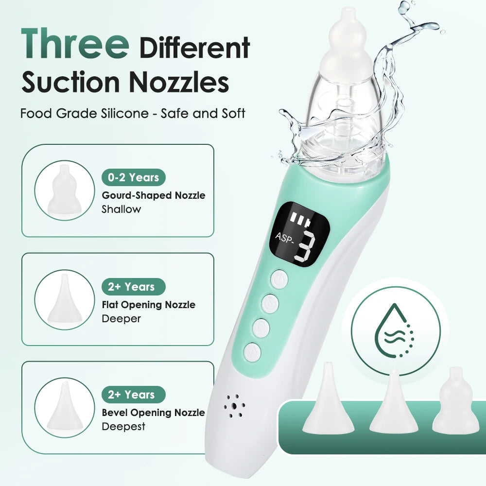 Electric Baby Nasal Aspirator Rechargeable Mucus Sucker for Newborns During Cold Congestion - 8