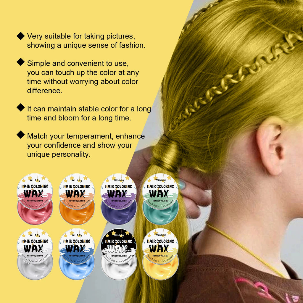 Temporary Hair Color Wax Vibrant Styling Paint for Kids Parties and Daily Fun Styling