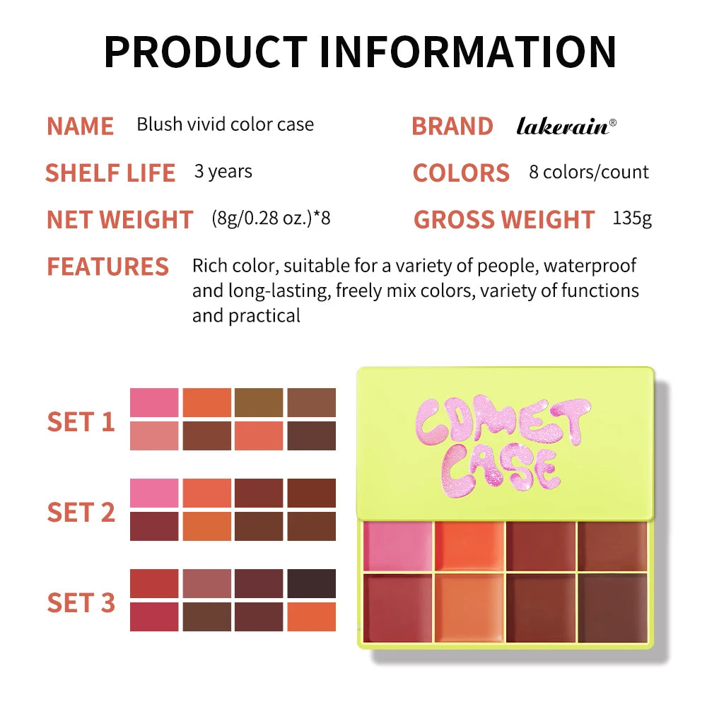 Cream Highlighter Palette Long Lasting Bronzer Blush for Professional Makeup Artists - 4