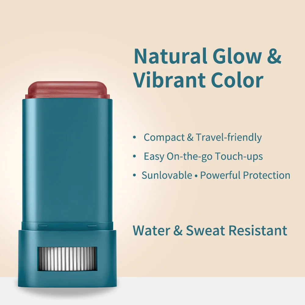 Color Correcting CC Cream and Sunscreen Blush Stick Set for Daily Face Makeup Routine