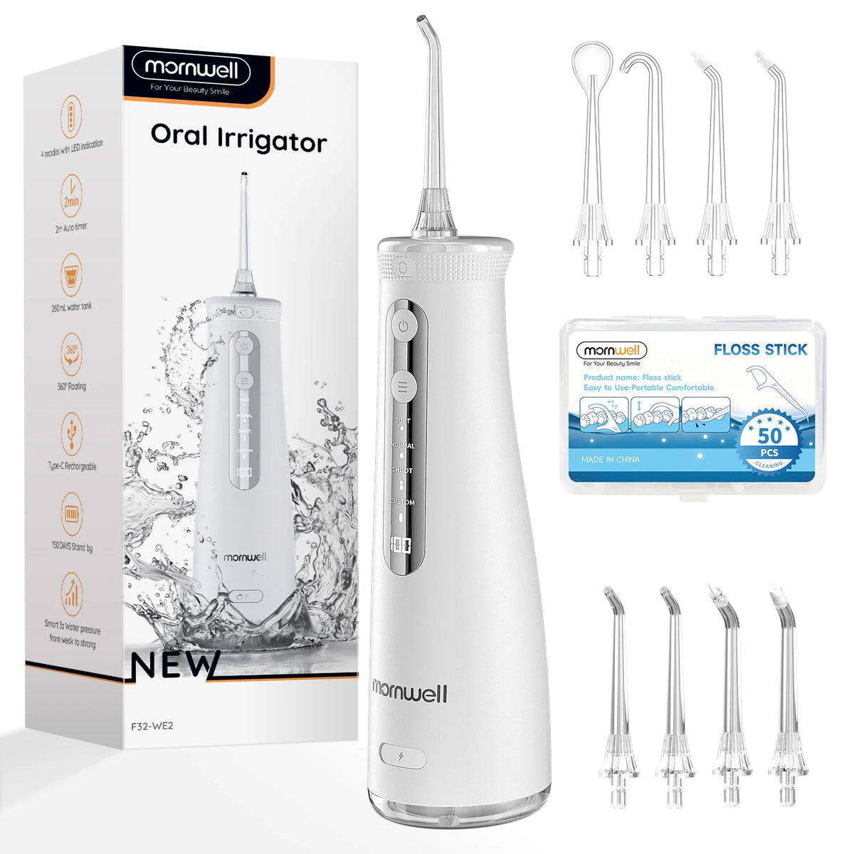Electric Oral Irrigator Portable Water Flosser Teeth Cleaner for Adults at Home