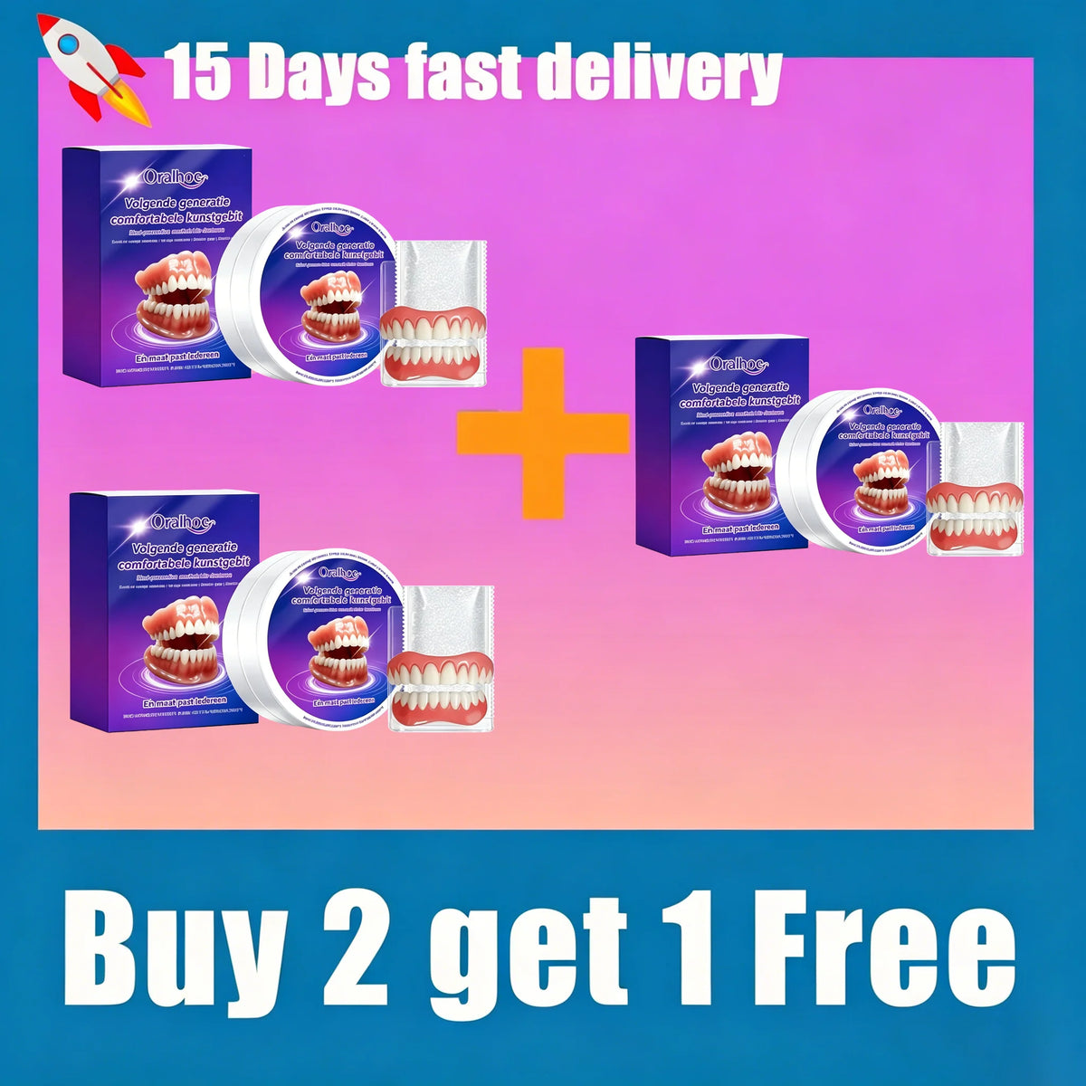 Silicone Snap On Dentures Realistic Teeth Replacement for Natural Smile During Social Events