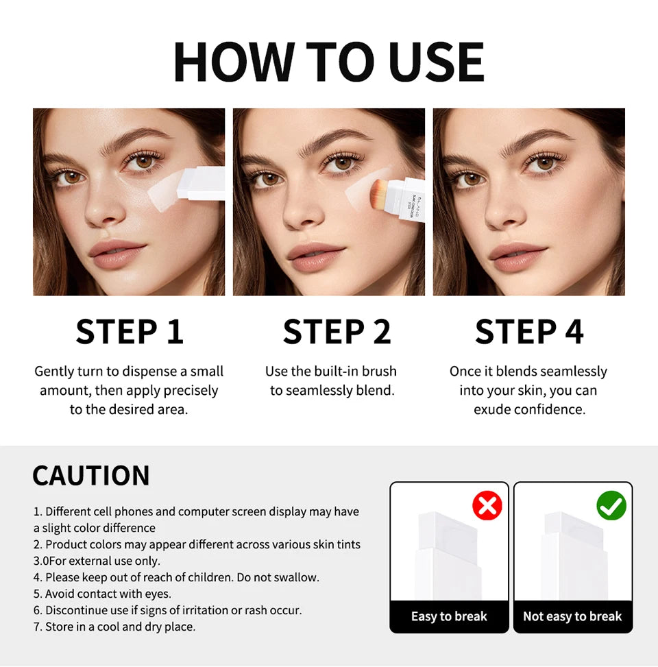 Blanc Cover Cream Stick Hydrating Foundation and Concealer for Daily Makeup Application
