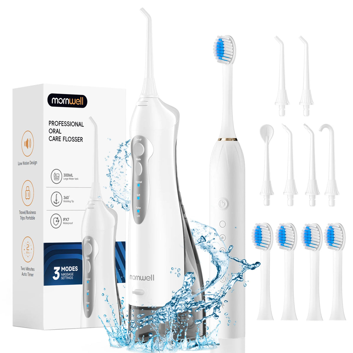 Water Flosser and Sonic Toothbrush Set Portable Oral Hygiene for Adults Daily