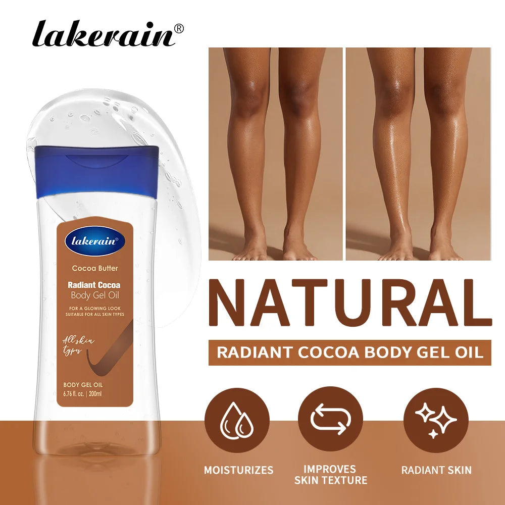 Cocoa Body Oil Gel Moisturizing Hydration for Dry Skin and Radiant Glowing Body Skincare
