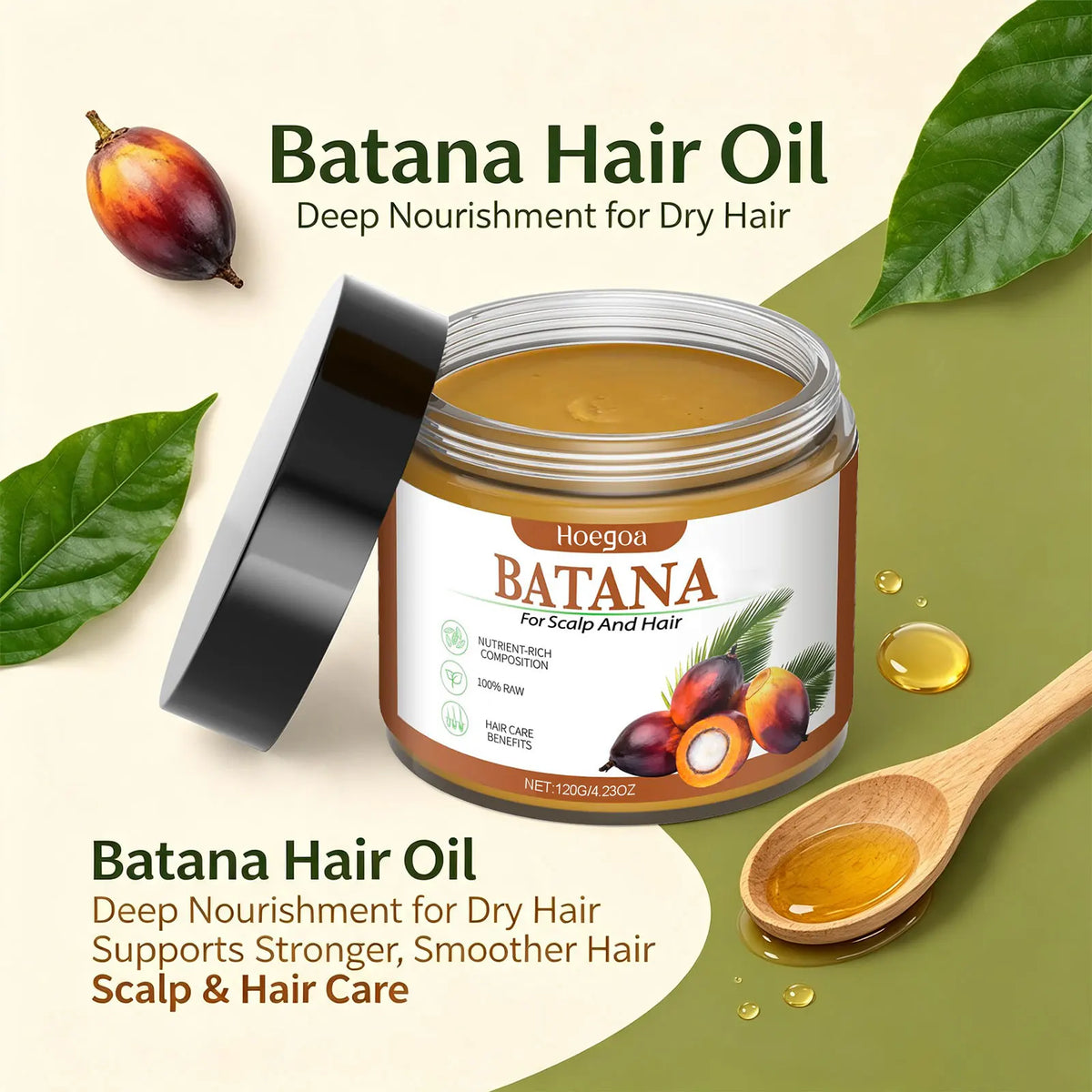 Batana Hair Mask Repair Split Ends for Dry Damaged Hair Scalp Nourishing Hair Care Treatment