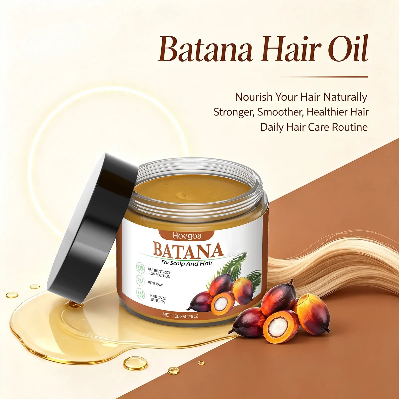Batana Hair Mask Repair Split Ends for Dry Damaged Hair Scalp Nourishing Hair Care Treatment - 2