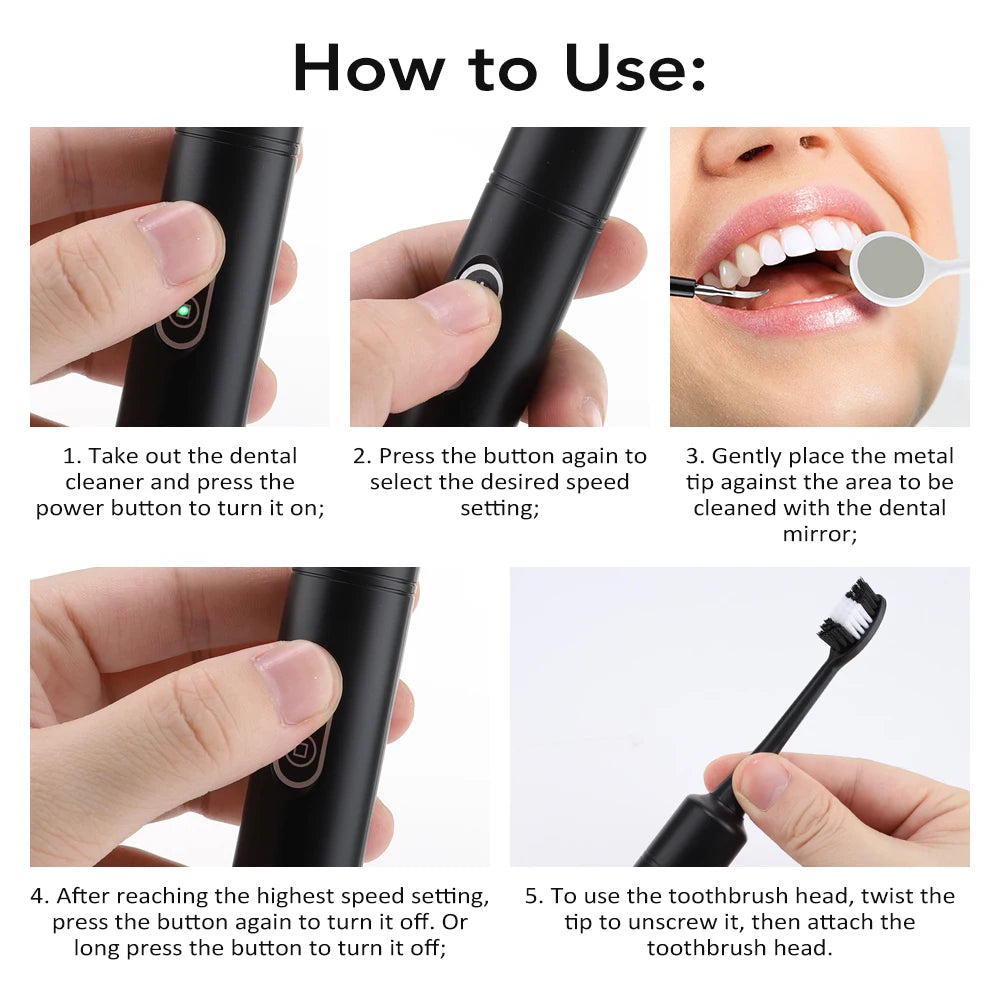 Electric Dental Scaler Tartar Remover for Teeth Whitening at Home for Adults and Personal Care