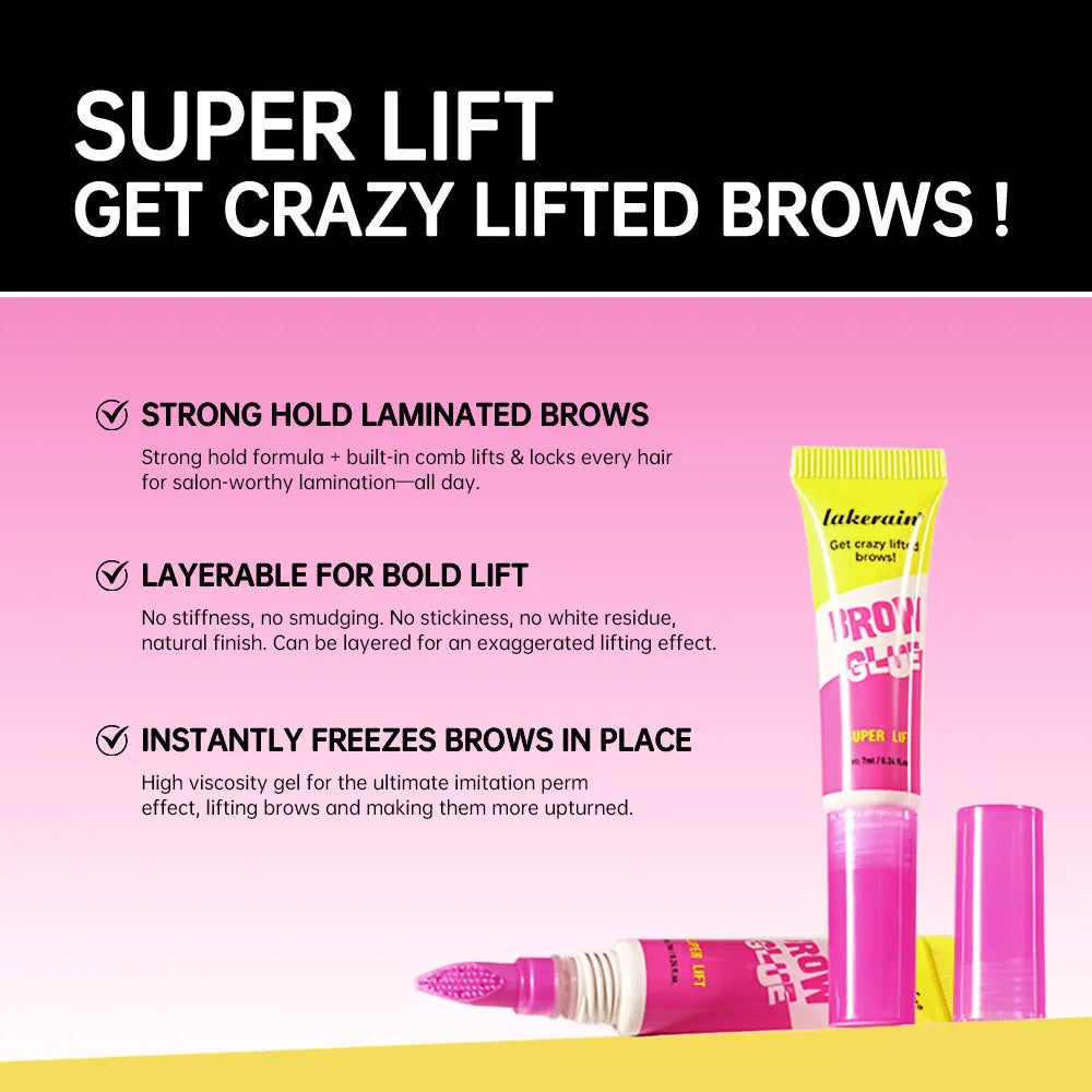 Brow Glue Lamination Gel Waterproof Strong Hold for Natural Lifted Brows Daily Makeup Look