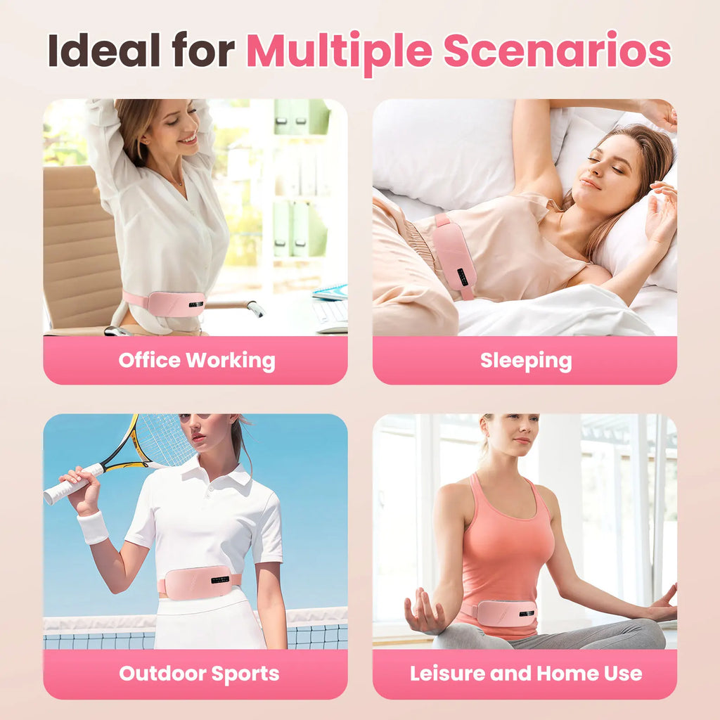 Menstrual Heating Pad Portable Vibration Massage Belt for Women at Home or Office