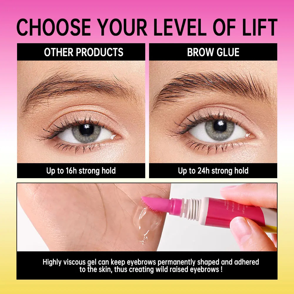 Brow Lamination Gel Waterproof Strong Hold Eyebrow Glue for Daily Shaping and Makeup Styling