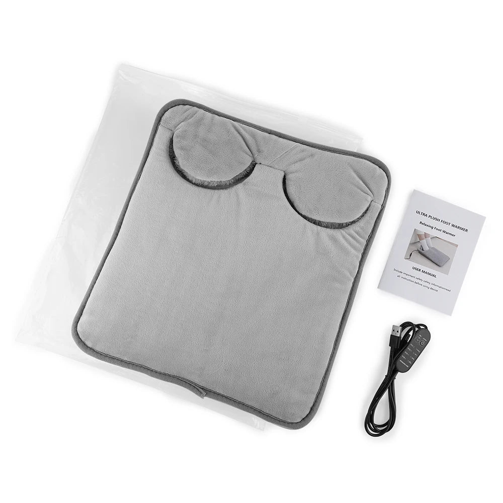 Electric Foot Warmer with 4 Heat Settings and Timer for Office and Home Use - 16