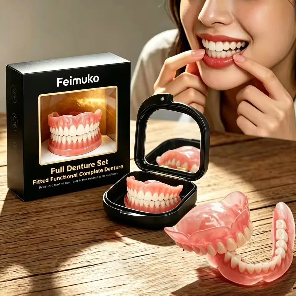 Full Mouth Silicone Dentures Natural Lifelike Teeth for Daily Oral Care and Smile Enhancement