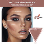 Matte Bronzer Powder Long Lasting Contour Makeup for Face Sculpting and Defined Finish