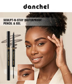 Waterproof Brow Pencil and Gel Smudge Proof Eyebrow Makeup for Women Daily Beauty Routine