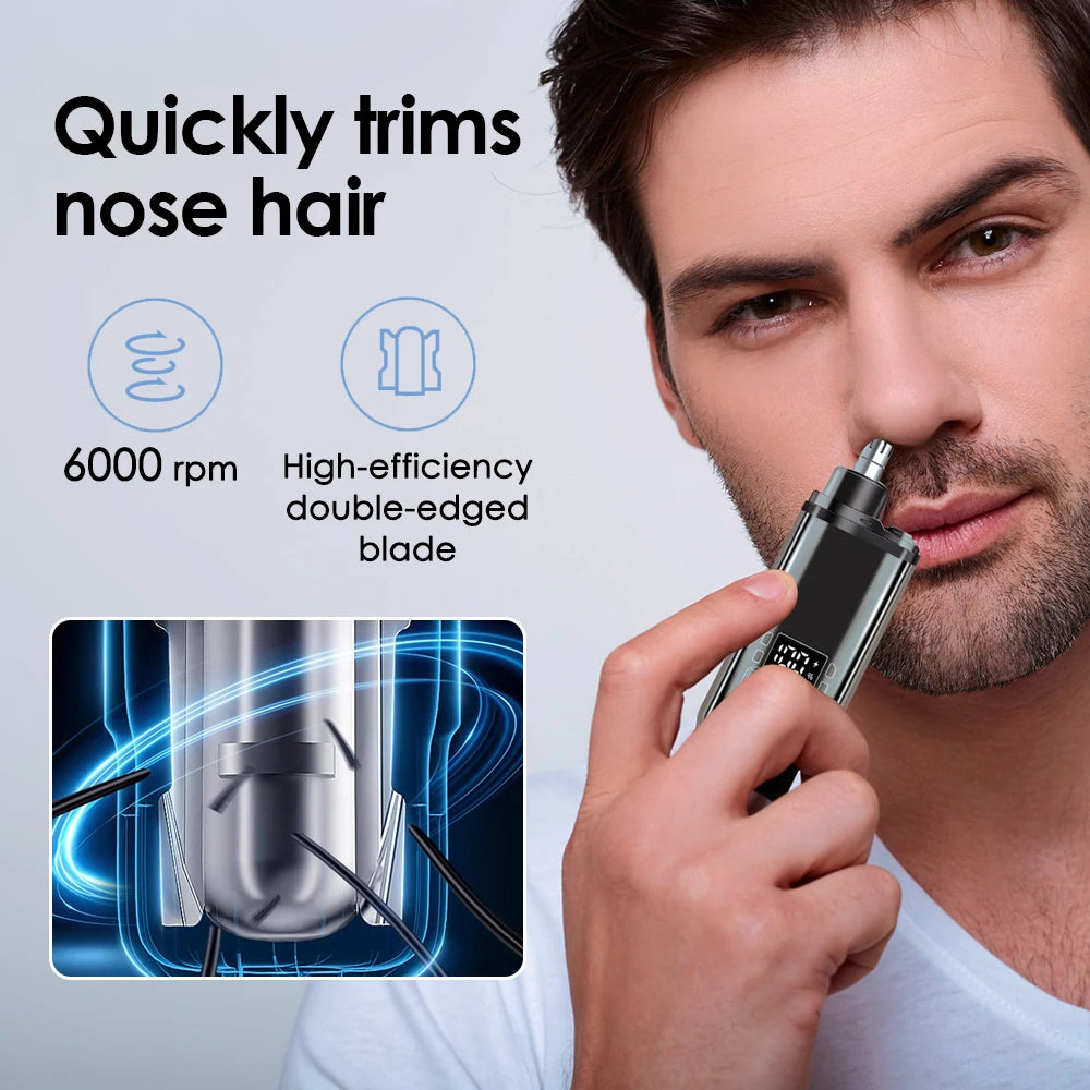 Electric Nose Hair Trimmer Painless Rechargeable Grooming Tool for Men and Women Daily Routine