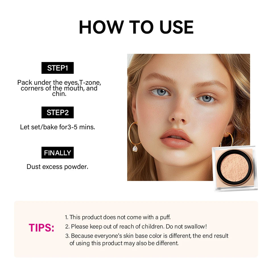 Loose Baking and Setting Powder Oil Control Matte Finish for Women Face Makeup - 13