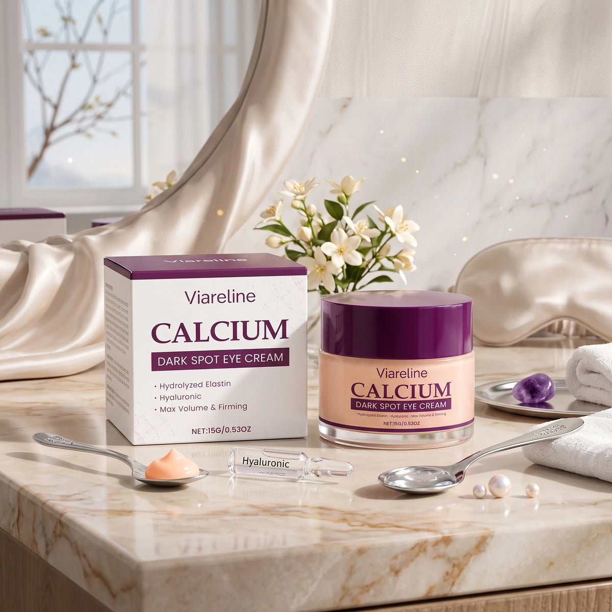 Calcium Eye Cream for Dark Circles and Fine Lines Firming Repair for Men and Women Daily Use