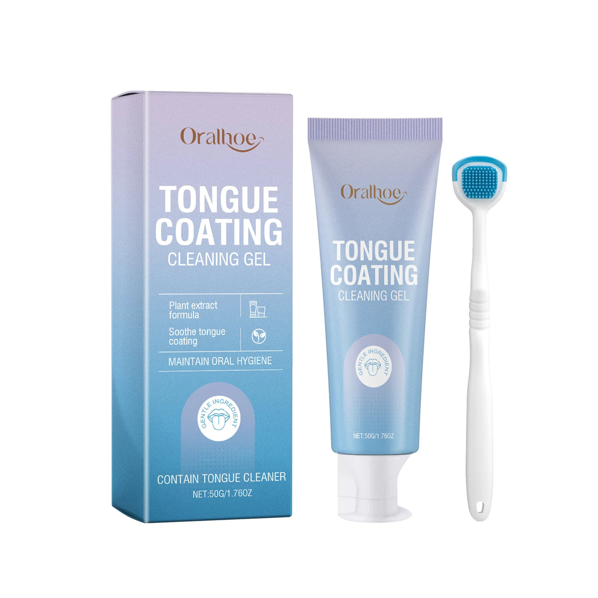 Tongue Cleaner Kit Remove Tongue Coating and Bad Breath for Daily Oral Hygiene Care