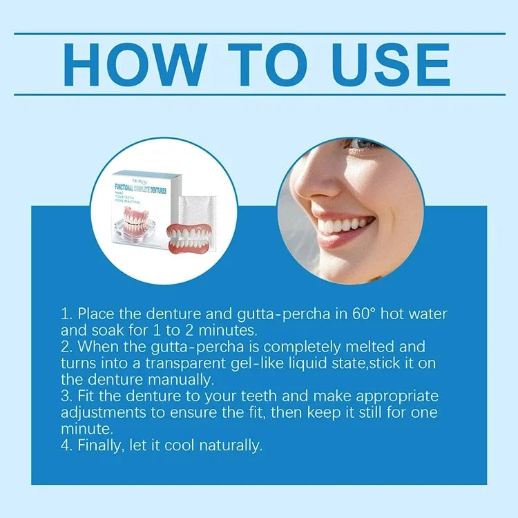 Fake Teeth Dentures Instant Smile Veneers for Men and Women for Natural Looking Oral Comfort
