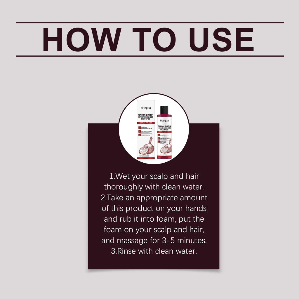 Onion Biotin Shampoo for Thicker Hair Growth and Scalp Care for Men and Women at Home