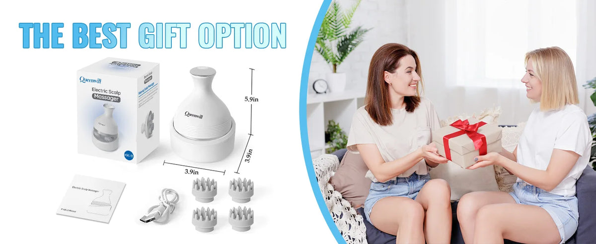 Electric Scalp Massager Deep Tissue Kneading Tool for Full Body Relaxation at Home