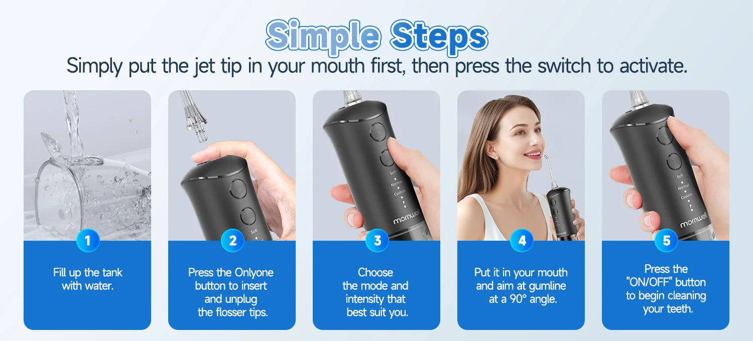 Water Flosser Teeth Cleaner Rechargeable Oral Irrigator for Adults at Home or Travel - 10