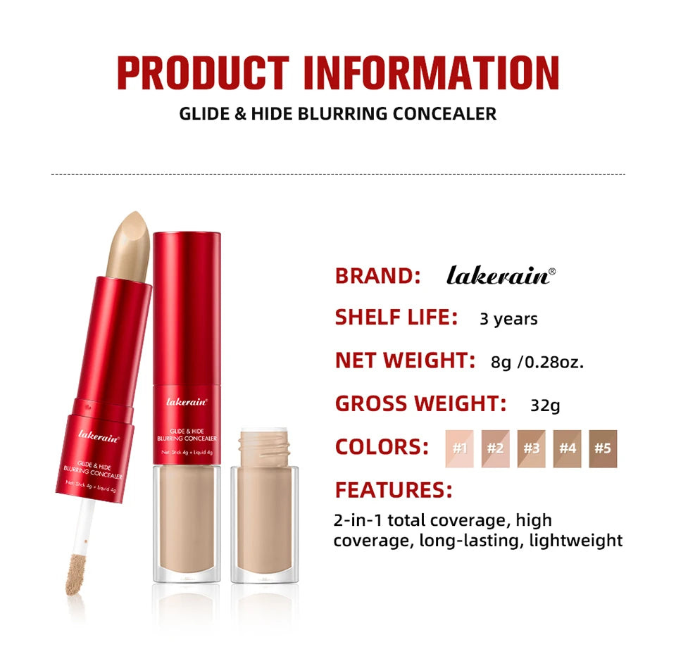 Glide Hide Blurring Concealer Full Coverage Foundation for Women Daily Makeup - 15