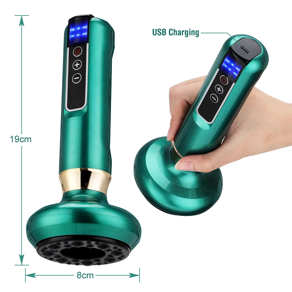 Electric Cupping Massager Scraping Tool Heated Meridian Device for Body Relaxation