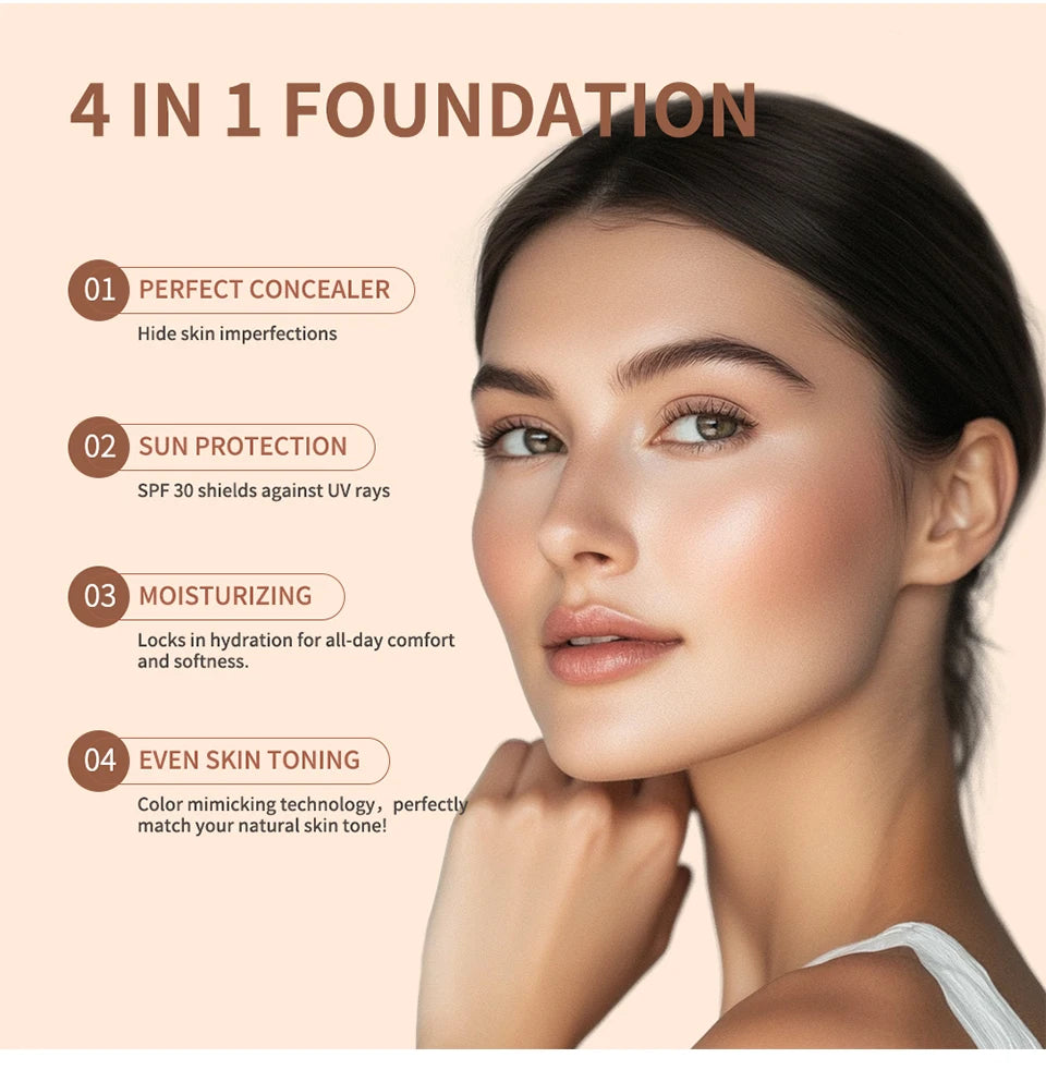 Color Changing Foundation Moisturizing Concealer for Even Skin Toning Daily Makeup Routine - 9