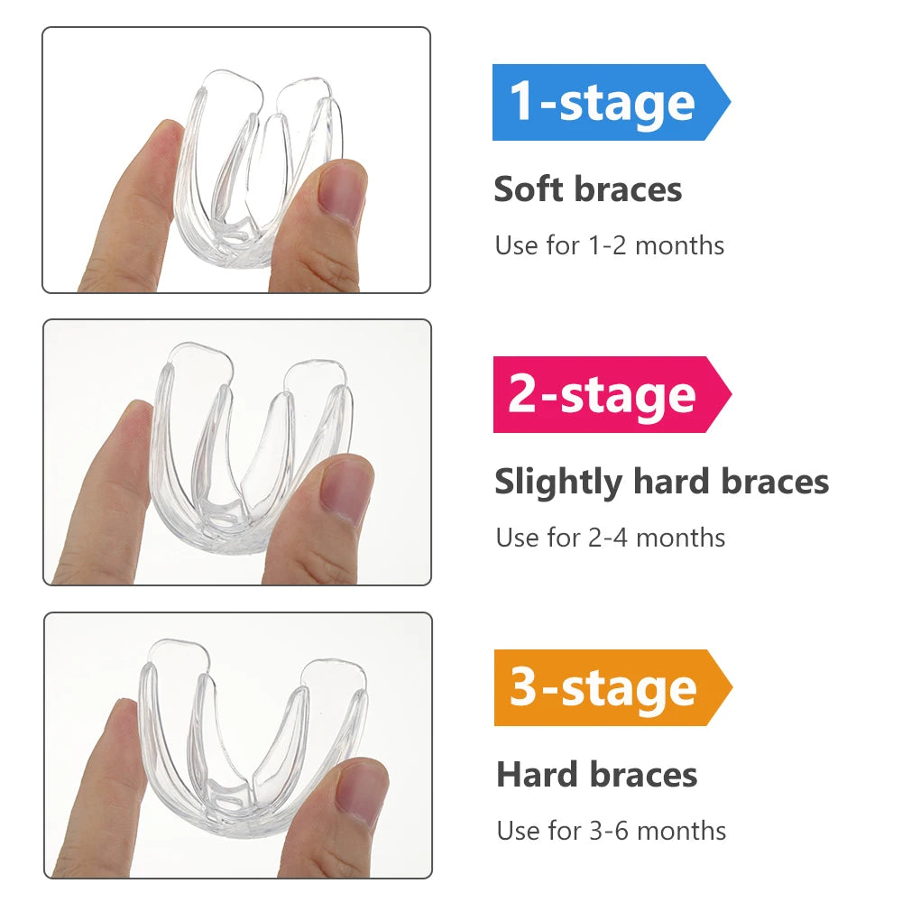 Dental Orthodontic Braces Set Silicone Teeth Alignment Trainer for Kids during Day and Night