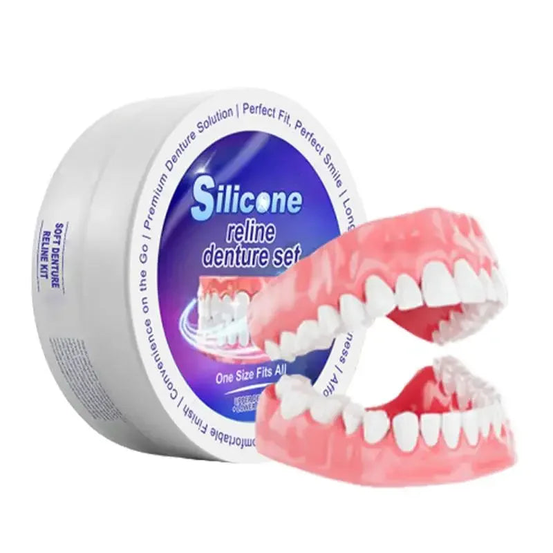 Denture Reliner Kit Adjustable Comfortable Fit Teeth for Women and Men at Home or Traveling