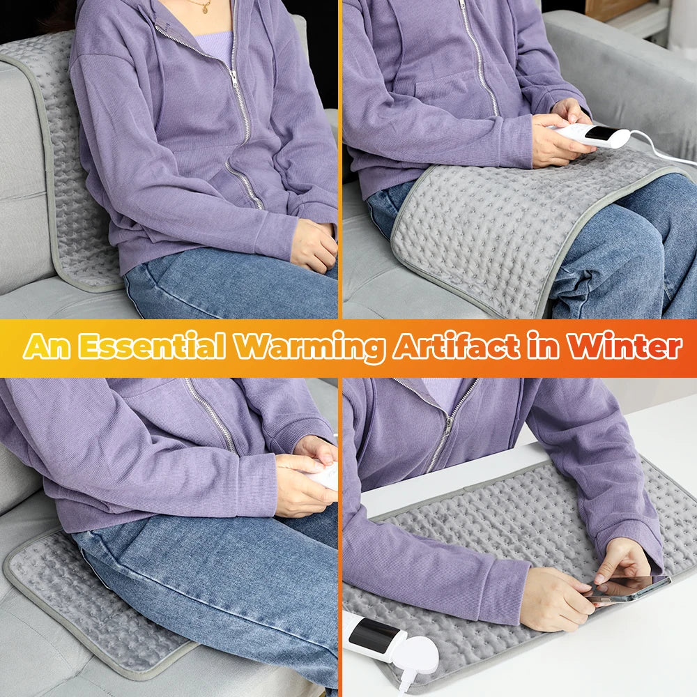 Electric Heating Pad with 9 Heat Settings and Timer for Home and Office Use During Winter
