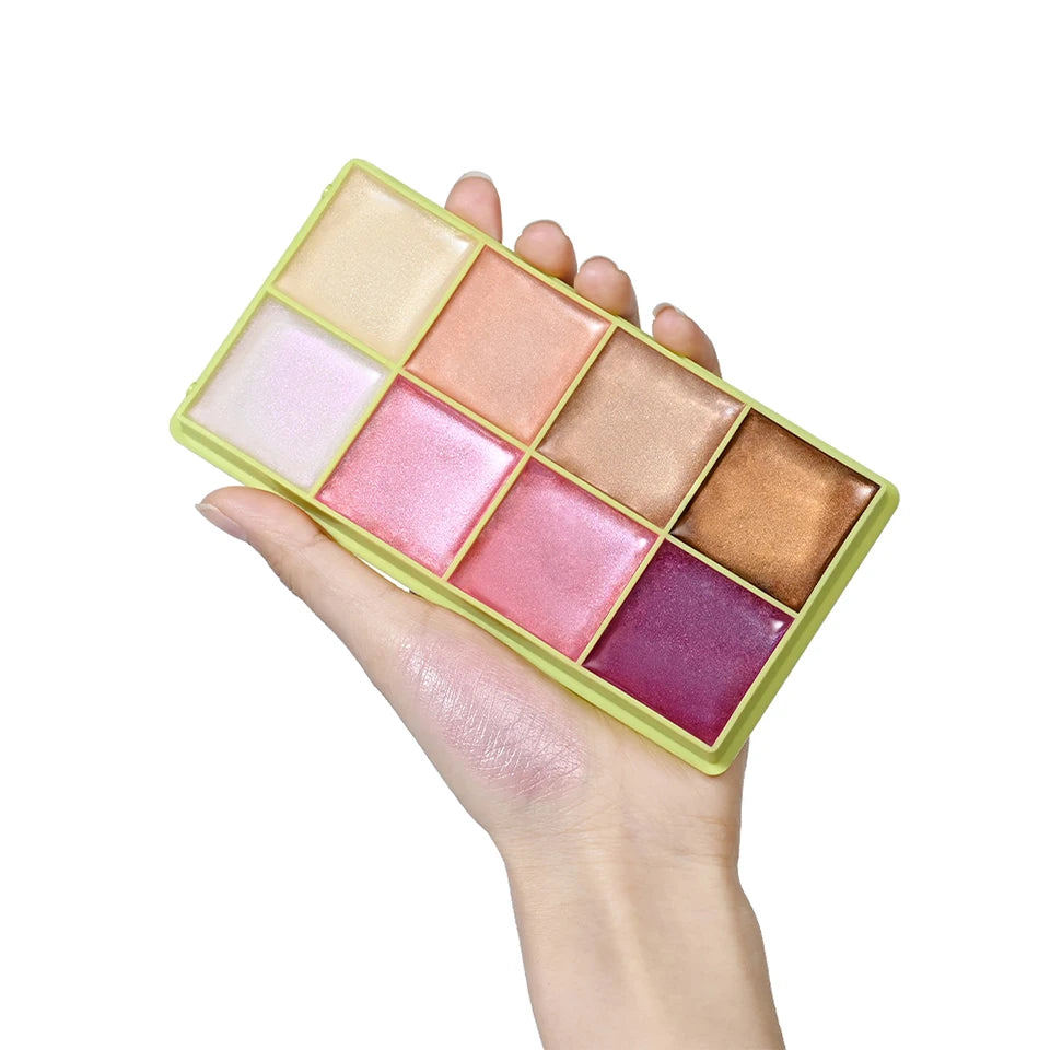 Cream Highlighter Palette Long Lasting Bronzer Blush for Professional Makeup Artists