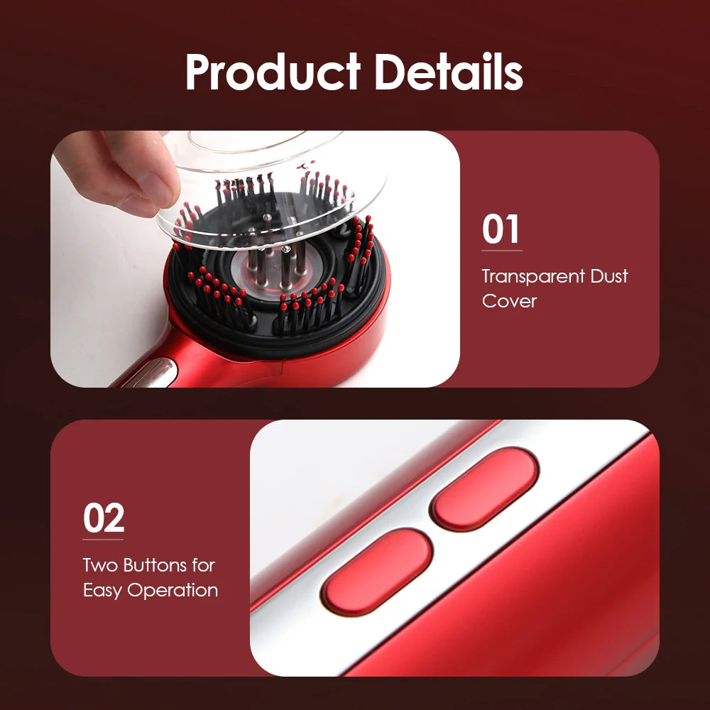 Electric Scalp Massage Comb LED Therapy Hair Growth Serum Applicator for Men and Women Home - 10