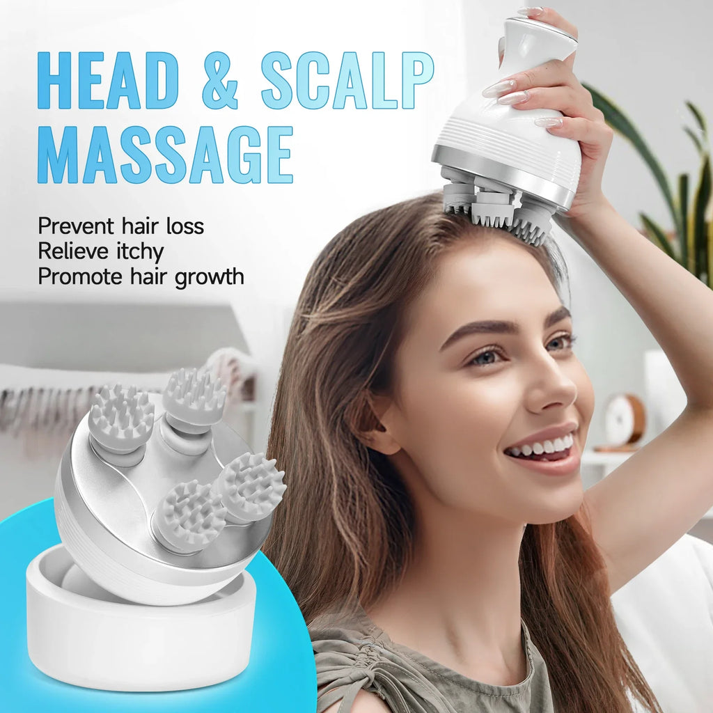 Electric Scalp Massager Deep Tissue Kneading Tool for Full Body Relaxation at Home