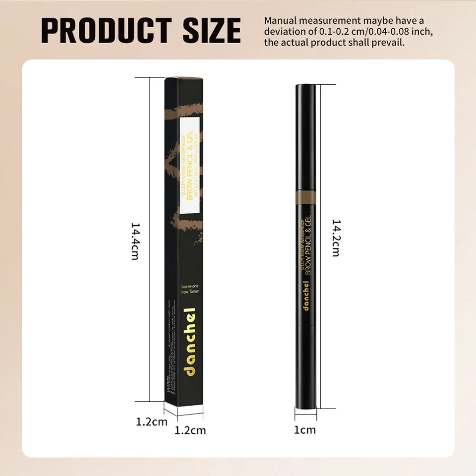 Waterproof Brow Pencil and Gel Smudge Proof Eyebrow Makeup for Women Daily Beauty Routine