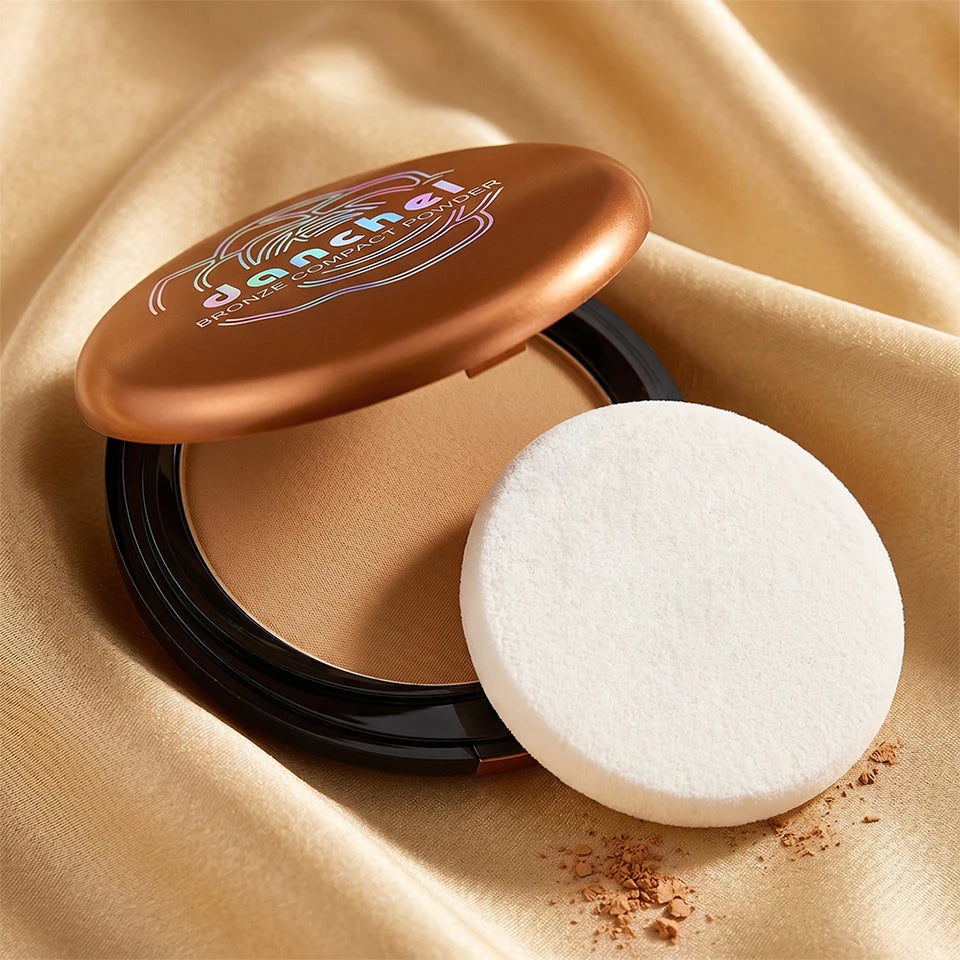 Bronze Compact Powder Oil Control Matte Finish for All Skin Types Daily Makeup Routine - 18