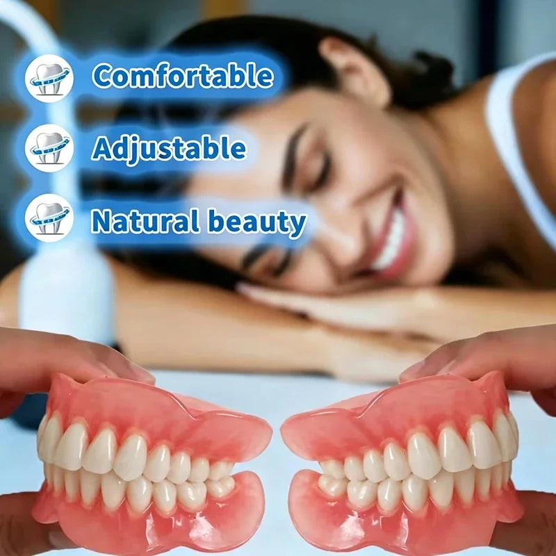 Silicone Fake Teeth Cosmetic Dentures for Adults Smile Enhancer for Daily Oral Care