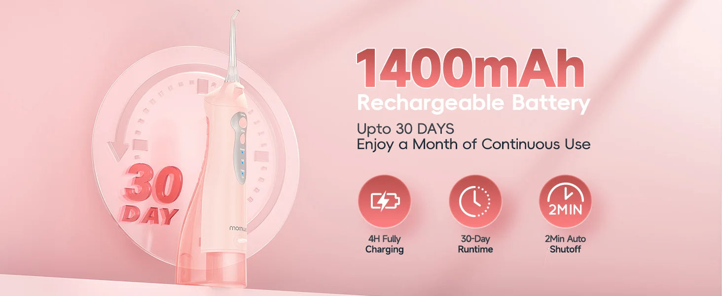 Water Flosser Rechargeable Oral Irrigator Portable Teeth Cleaner for Adults at Home - 12