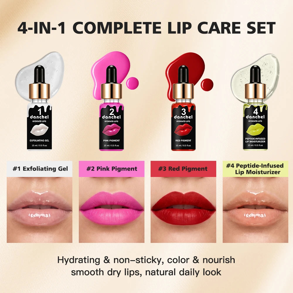 Hydrate Lips Set Exfoliating Gel and Peptide Moisturizer for Daily Lip Care Routine - 8