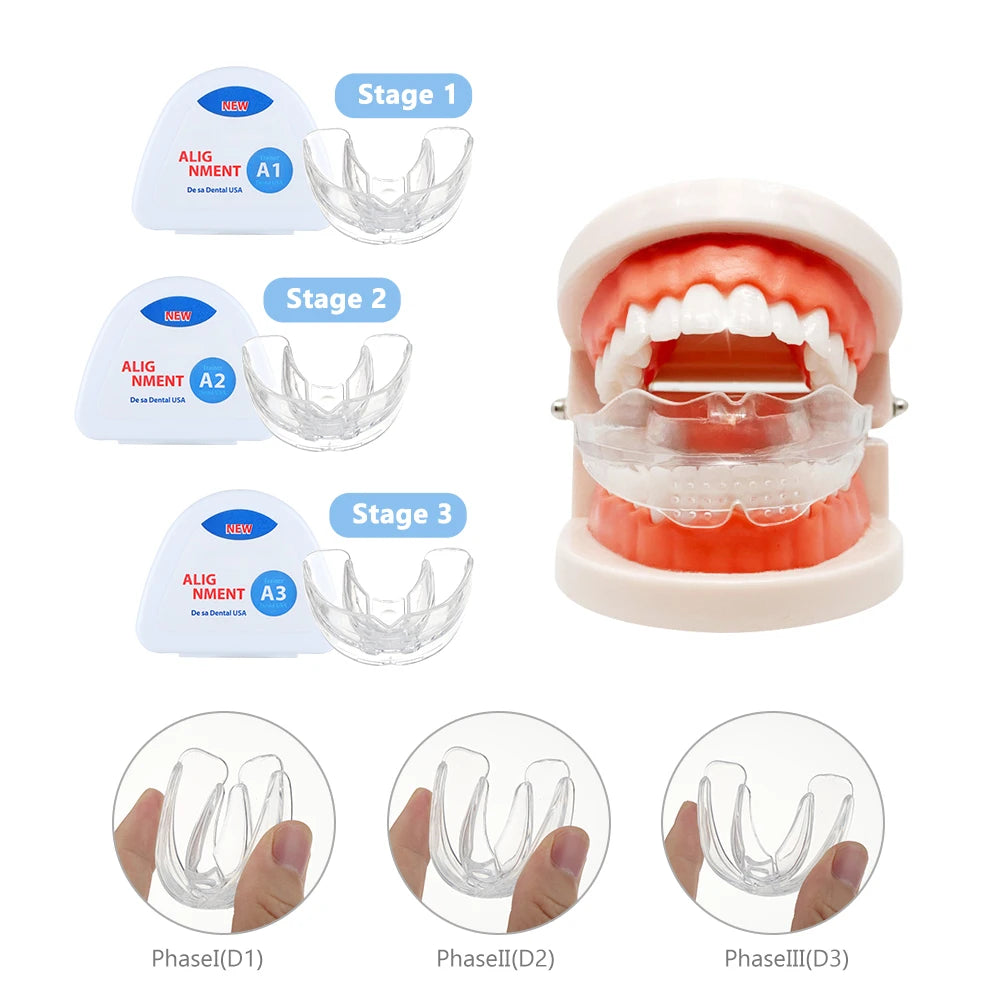 Dental Orthodontic Braces Set Silicone Teeth Alignment Trainer for Kids during Day and Night