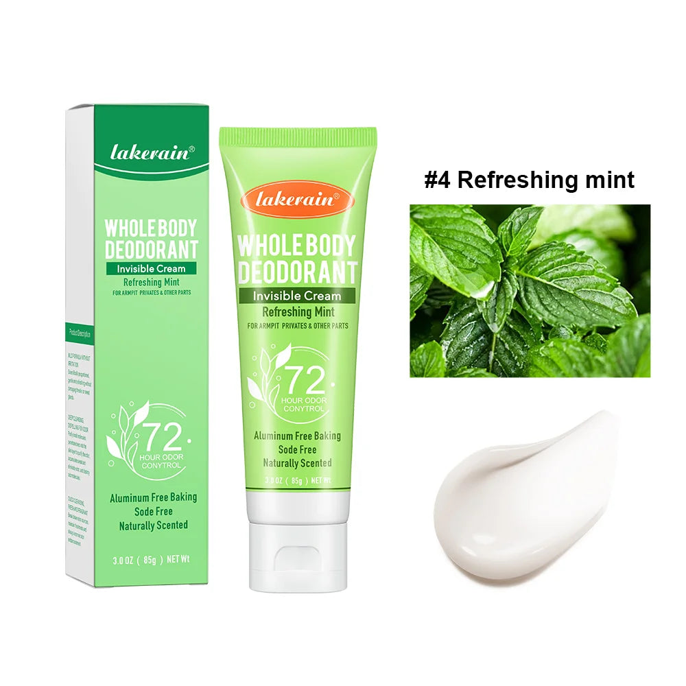 Body Deodorant Cream Long Lasting Odor Control Invisible Formula for Women and Men Daily Use
