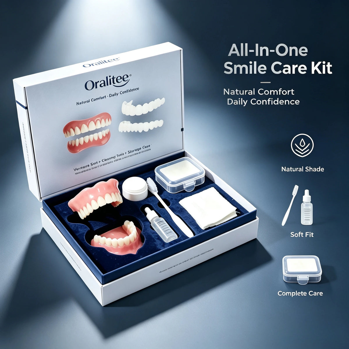 Adjustable False Teeth Kit Natural Veneers Smile Accessory for Daily Use at Home or Social Events