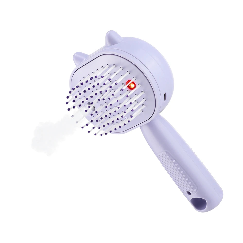 Electric Mist Spray Comb Scalp Massager LED Hair Brush for Home and Travel - 18