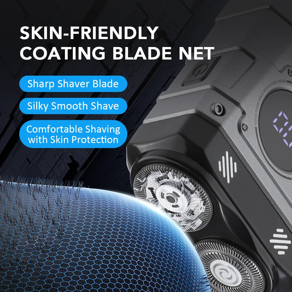 Mini Electric Shaver Portable Rechargeable Rotary Razor for Men and Women Travel Grooming