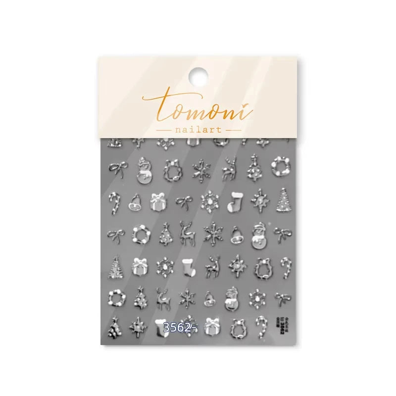 Christmas Nail Stickers Winter Decals for Salon Manicure and Home Holiday Decoration